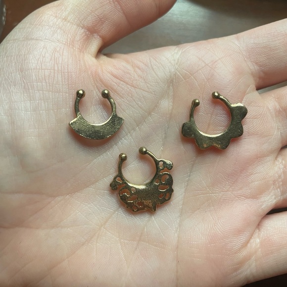Gold Plated Fake Septum Rings - Picture 2 of 5